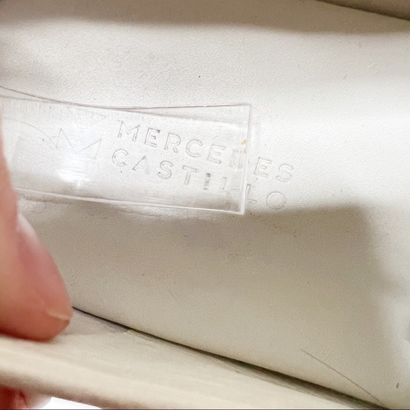 Mercedes Castillo Antionetta Platform Cream Ruffle Leather Slip On Sneakers 10 - Picture 5 of 7